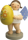 651/1, Angel with Yellow Easter Egg, Standing, with Floral Painting